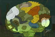 part of bart on futurama trash ball